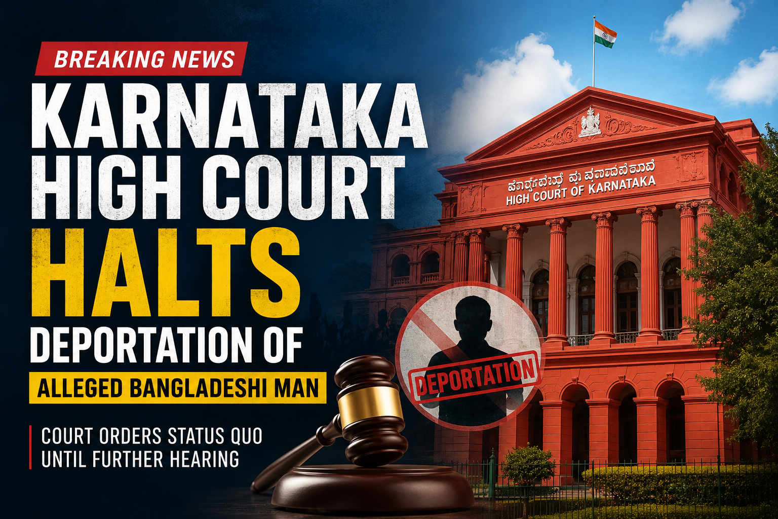 Karnataka High Court halts deportation of alleged Bangladeshi man, orders status quo.
