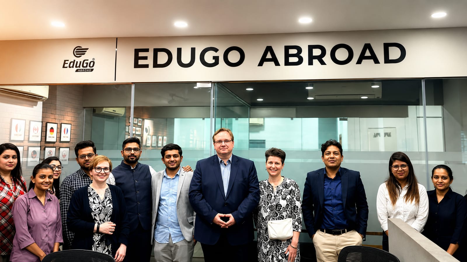 EduGo Abroad team and leadership celebrate acquisition news