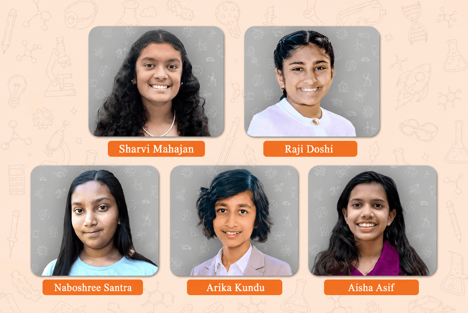 Five Indian American female students named finalists in a science challenge.