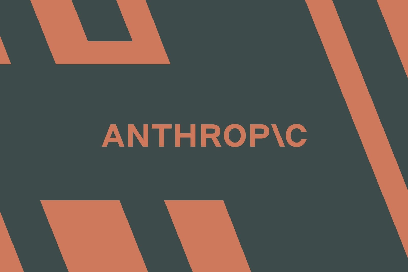 Anthropic logo with stylized geometric shapes in coral and dark teal