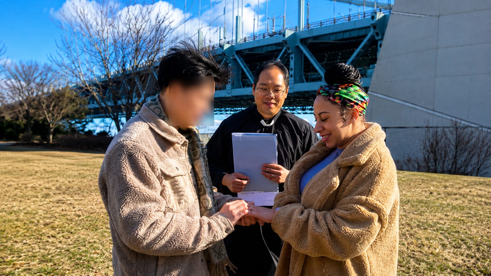 Sham marriage bust: USCIS officiant presides over a wedding ceremony.