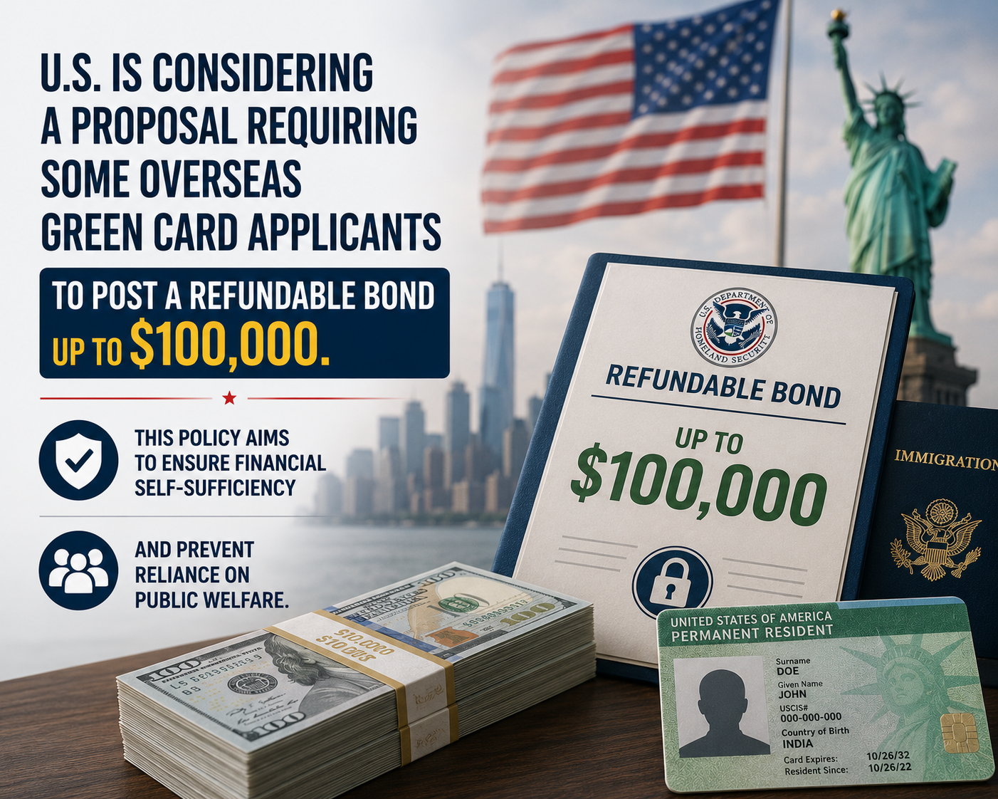 US considering $100K refundable bond for overseas Green Card applicants.