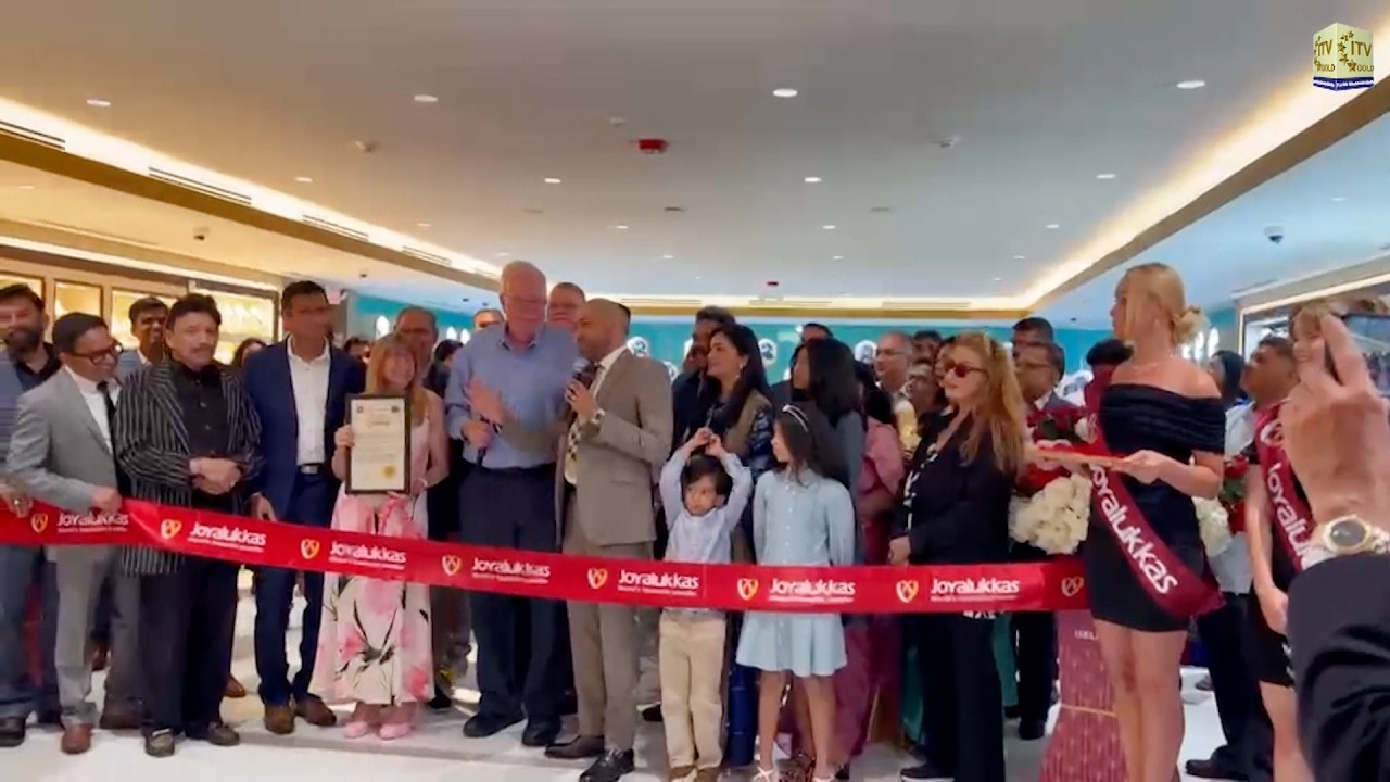 Joyalukkas opens 8th US showroom in Iselin, NJ, with ribbon cutting ceremony.