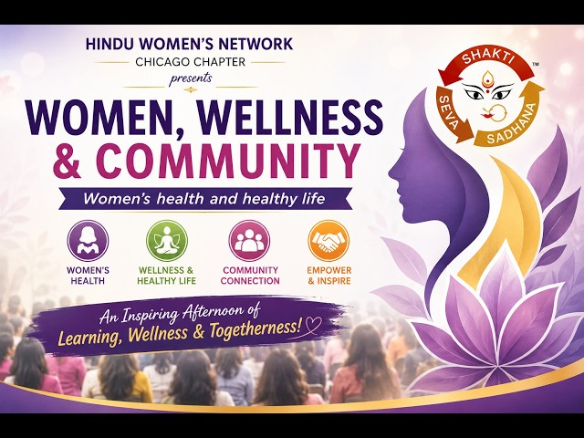 Hindu Women's Network event poster: Women, Wellness & Community