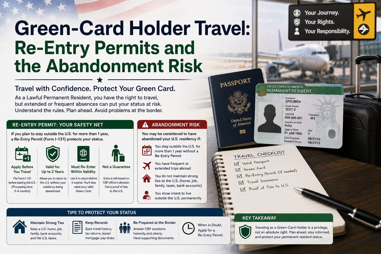 Green Card travel guide: Re-Entry Permits, Abandonment Risk, passport, US visa