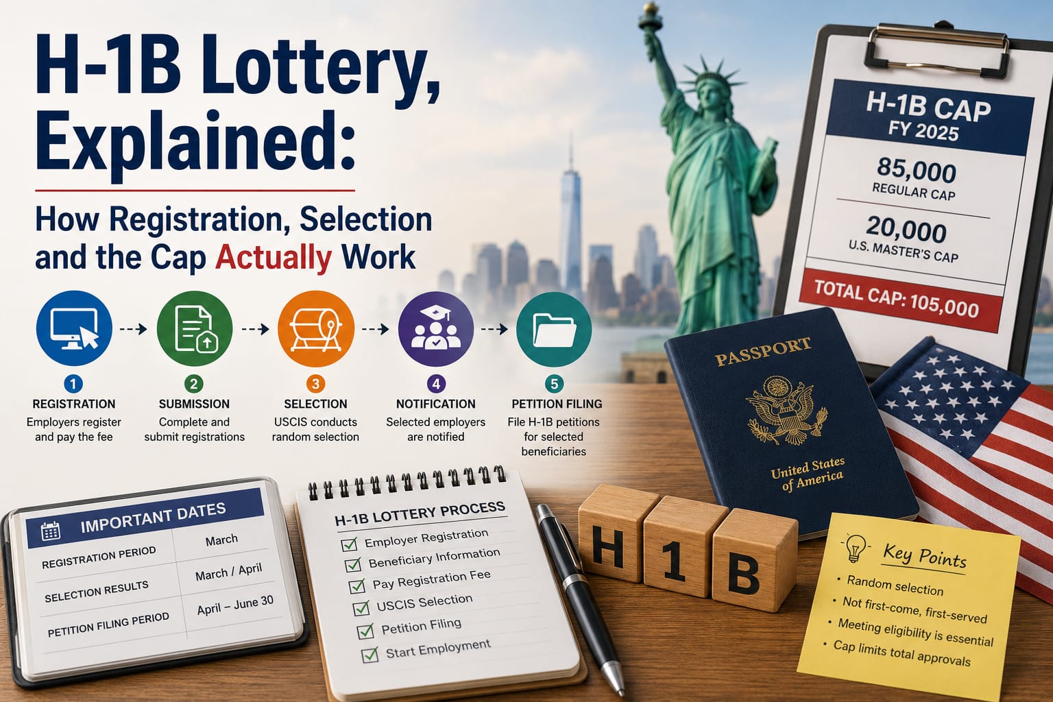 H-1B Lottery Explained: Registration, Selection, Cap, and Key Dates for NRIs.