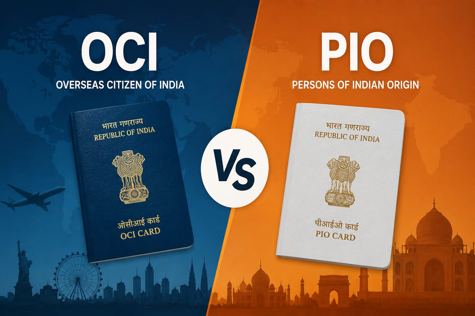 OCI vs PIO cards: Overseas Citizen of India vs. Persons of Indian Origin